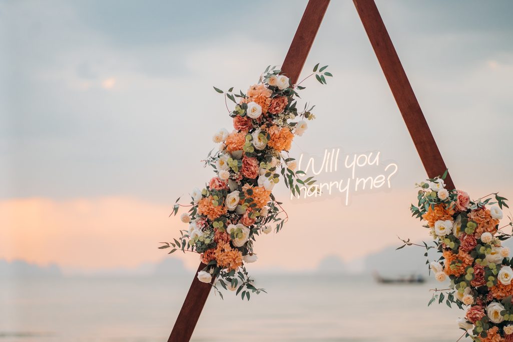 Krabi proposal, Krabi beach wedding decoration, Krabi photographer, Krabi decoration, Surprise proposal on the beach at Krabi, Krabi proposal decoration, Krabi wedding planner