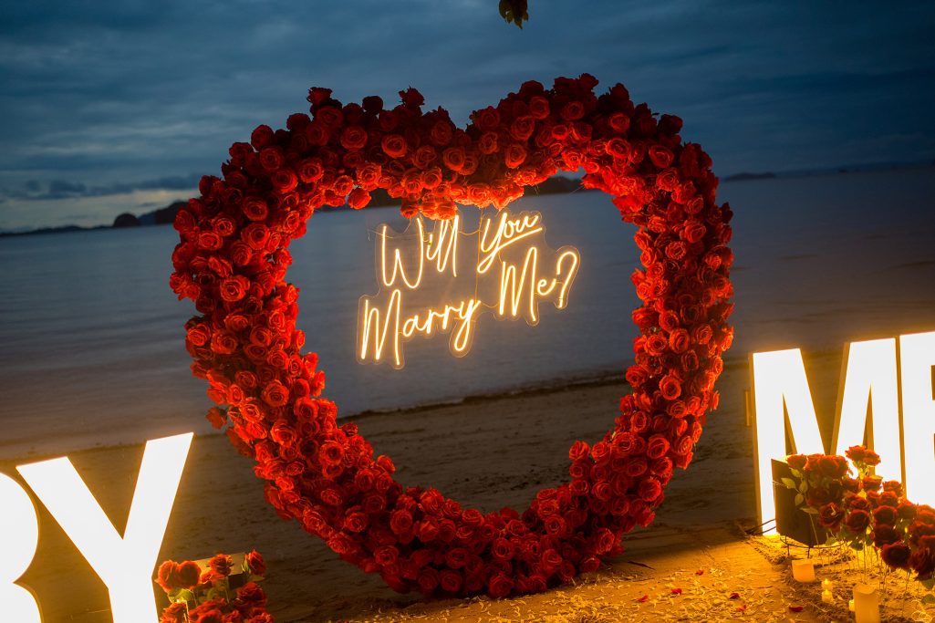 Krabi surprise proposal decoration planner and photographer