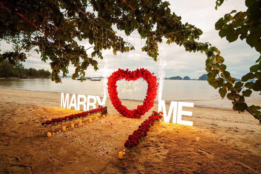 Krabi surprise proposal decoration planner and photographer