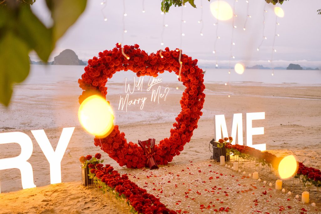 Krabi surprise proposal decoration planner and photographer