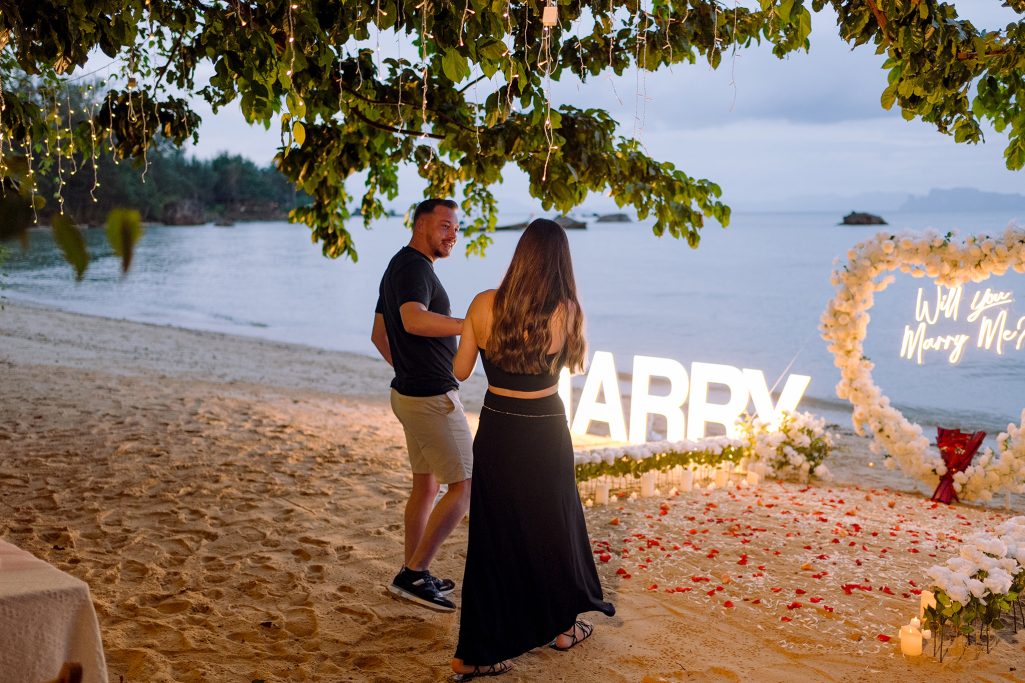 Krabi surprise proposal decoration planner and photographer