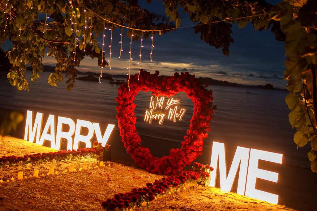 Krabi surprise proposal decoration planner and photographer