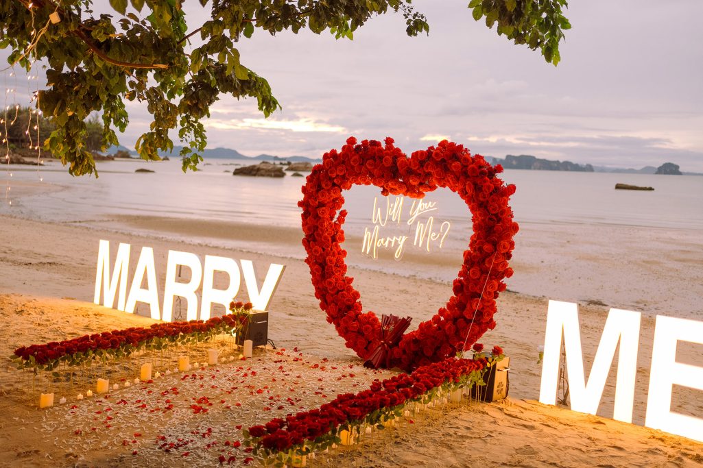 Krabi surprise proposal decoration planner and photographer