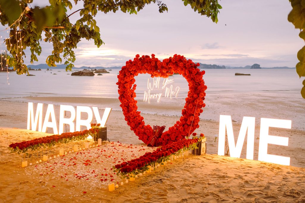 Krabi surprise proposal decoration planner and photographer