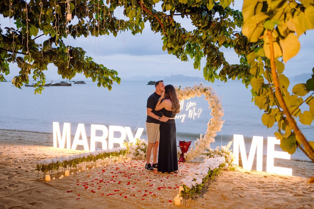 Krabi surprise proposal decoration planner and photographer