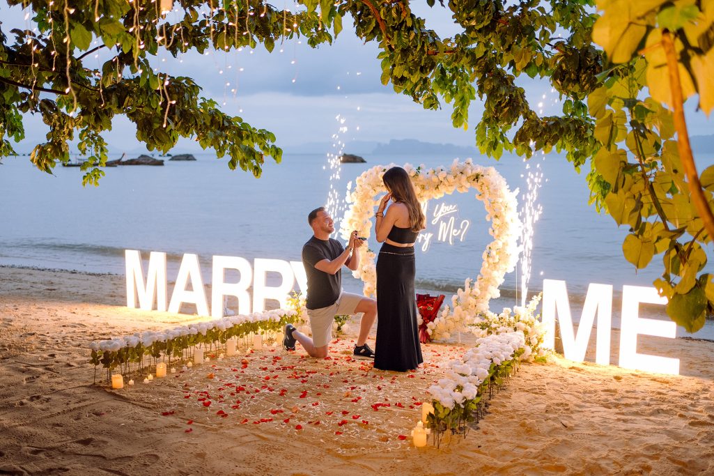 Krabi surprise proposal decoration planner and photographer