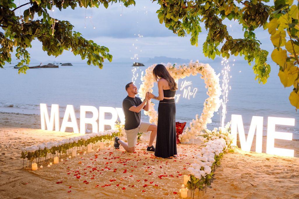 Krabi surprise proposal decoration planner and photographer