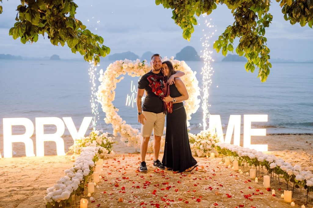 Krabi surprise proposal decoration planner and photographer