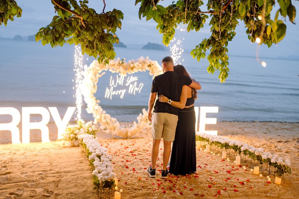 Krabi surprise proposal decoration planner and photographer