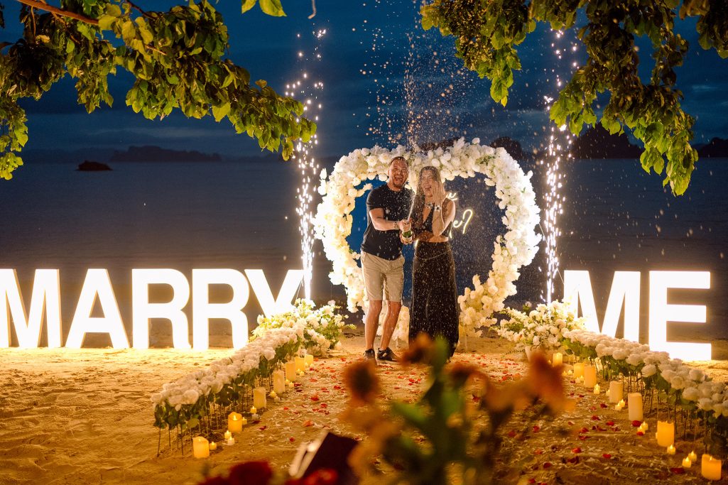 Krabi surprise proposal decoration planner and photographer