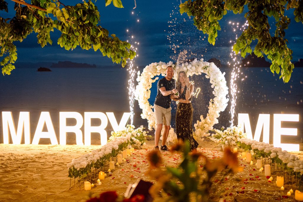 Krabi surprise proposal decoration planner and photographer